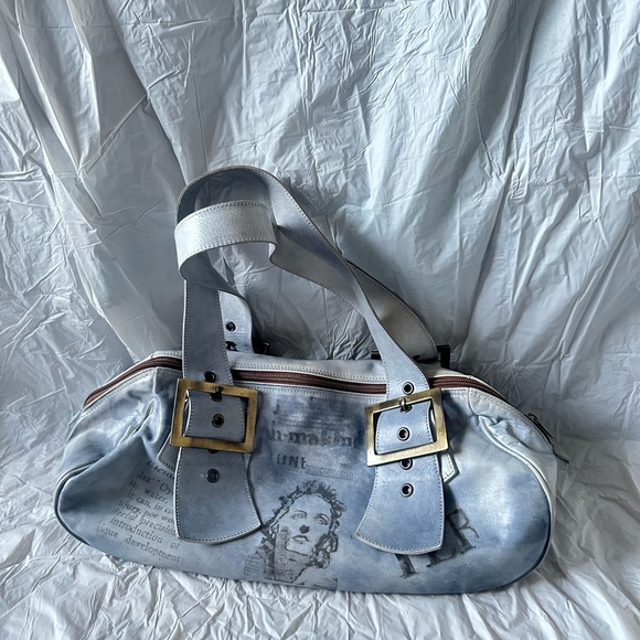 Bocci vintage leather light blue satchel bag - Picture 2 of 6